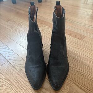 Shoe Republic LA Black Textured Ankle Booties
